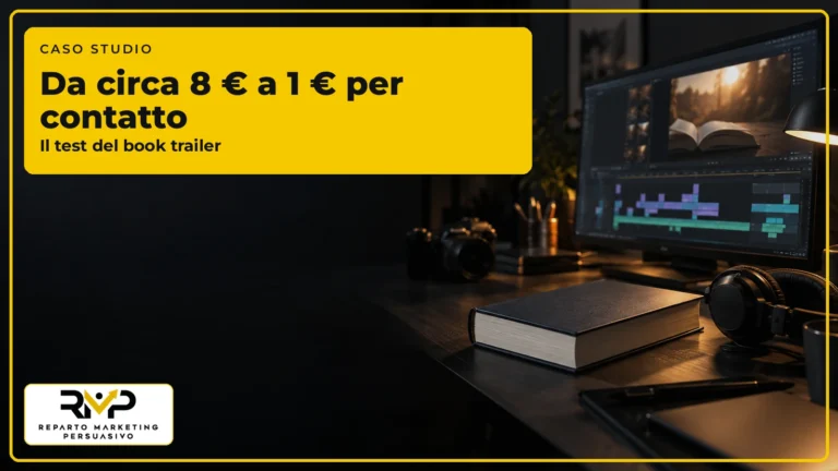 Caso studio RMP sul book trailer che ha ridotto il costo per contatto da circa 8 euro a 1 euro
