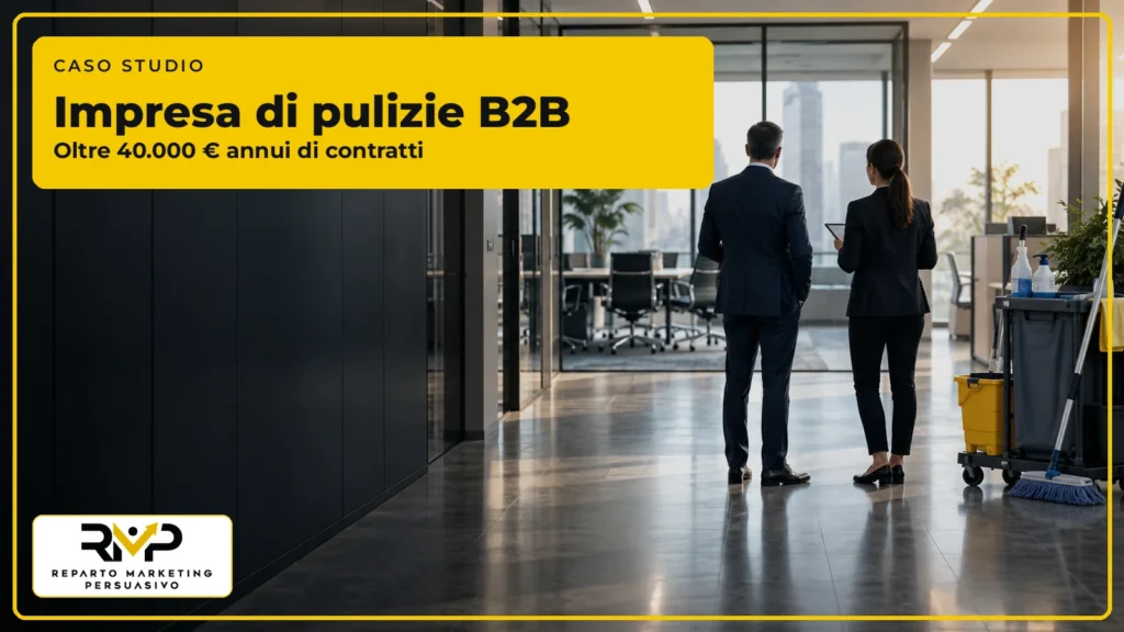 Caso studio RMP sul marketing per un’impresa di pulizie B2B con oltre 40.000 euro annui di contratti