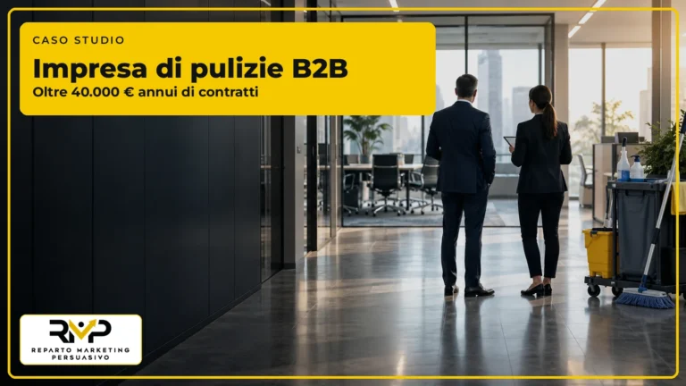 Caso studio RMP sul marketing per un’impresa di pulizie B2B con oltre 40.000 euro annui di contratti