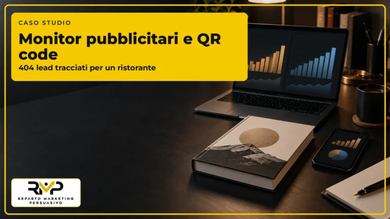 Caso studio RMP su monitor pubblicitari e QR code che hanno generato 404 lead per un ristorante